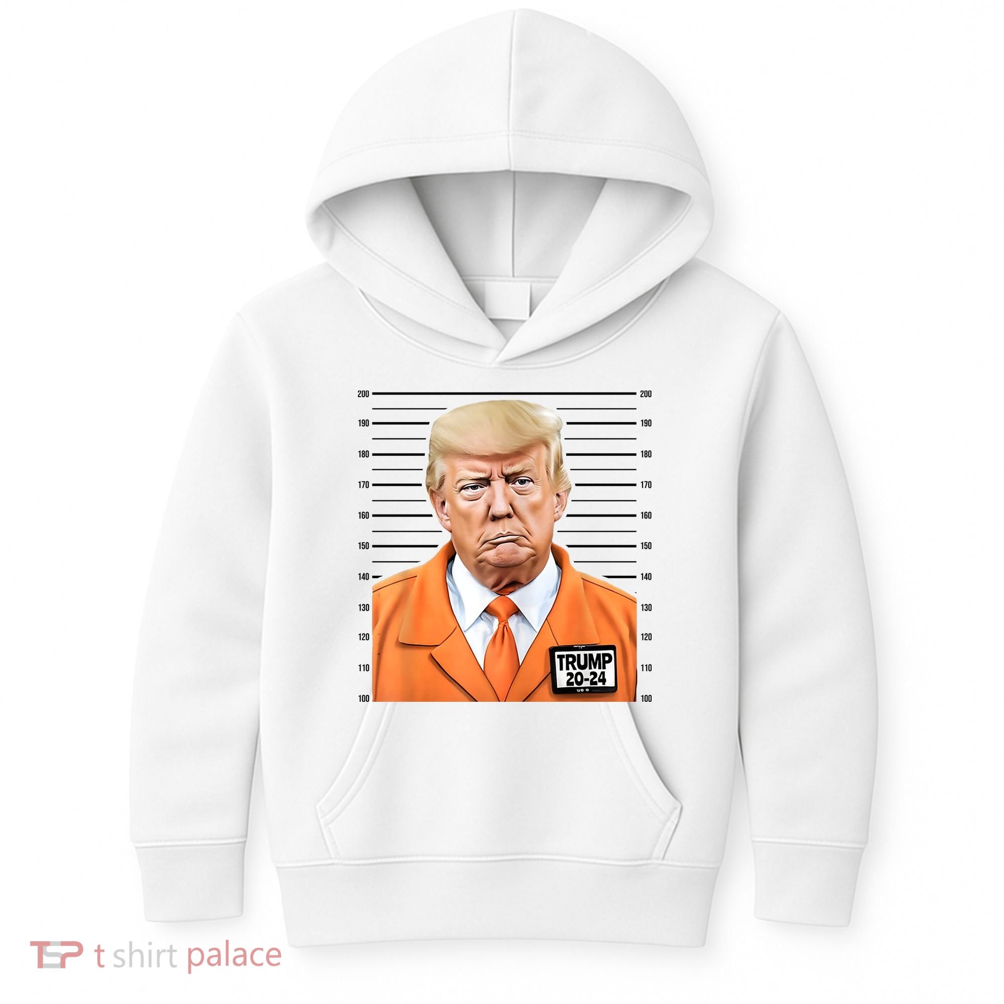 Donald Trump Mug Shot 2024 Orange Jail Suit Kids Hoodie