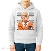 Donald Trump Mug Shot 2024 Orange Jail Suit Kids Hoodie thumb 4