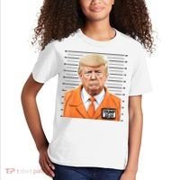 Donald Trump Mug Shot 2024 Orange Jail Suit Kids T-Shirt thumb 2