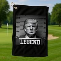 Donald Trump Mugshot Legend Golf Towel thumb 1