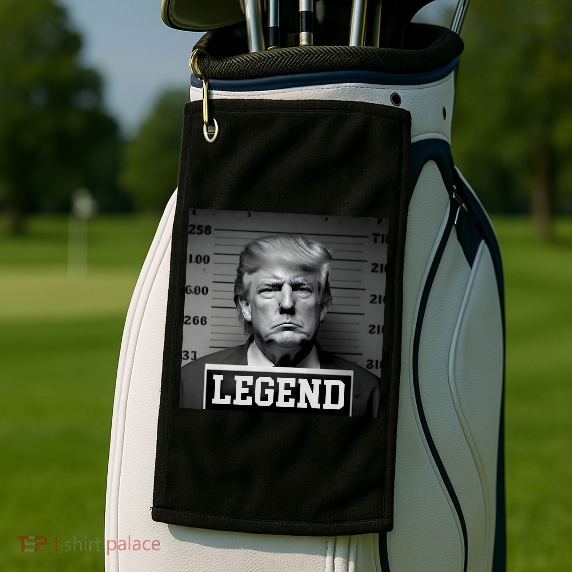Donald Trump Mugshot Legend Golf Towel