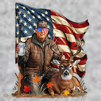 Donald Trump Maga Deer Hunting Parotic American Flag The Baniff Cuffed Pom Beanie thumb 2