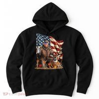 Donald Trump Maga Deer Hunting Parotic American Flag Hoodie thumb 0
