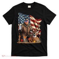 Donald Trump Maga Deer Hunting Parotic American Flag T-Shirt thumb 0