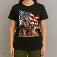 Donald Trump Maga Deer Hunting Parotic American Flag T-Shirt thumb 4