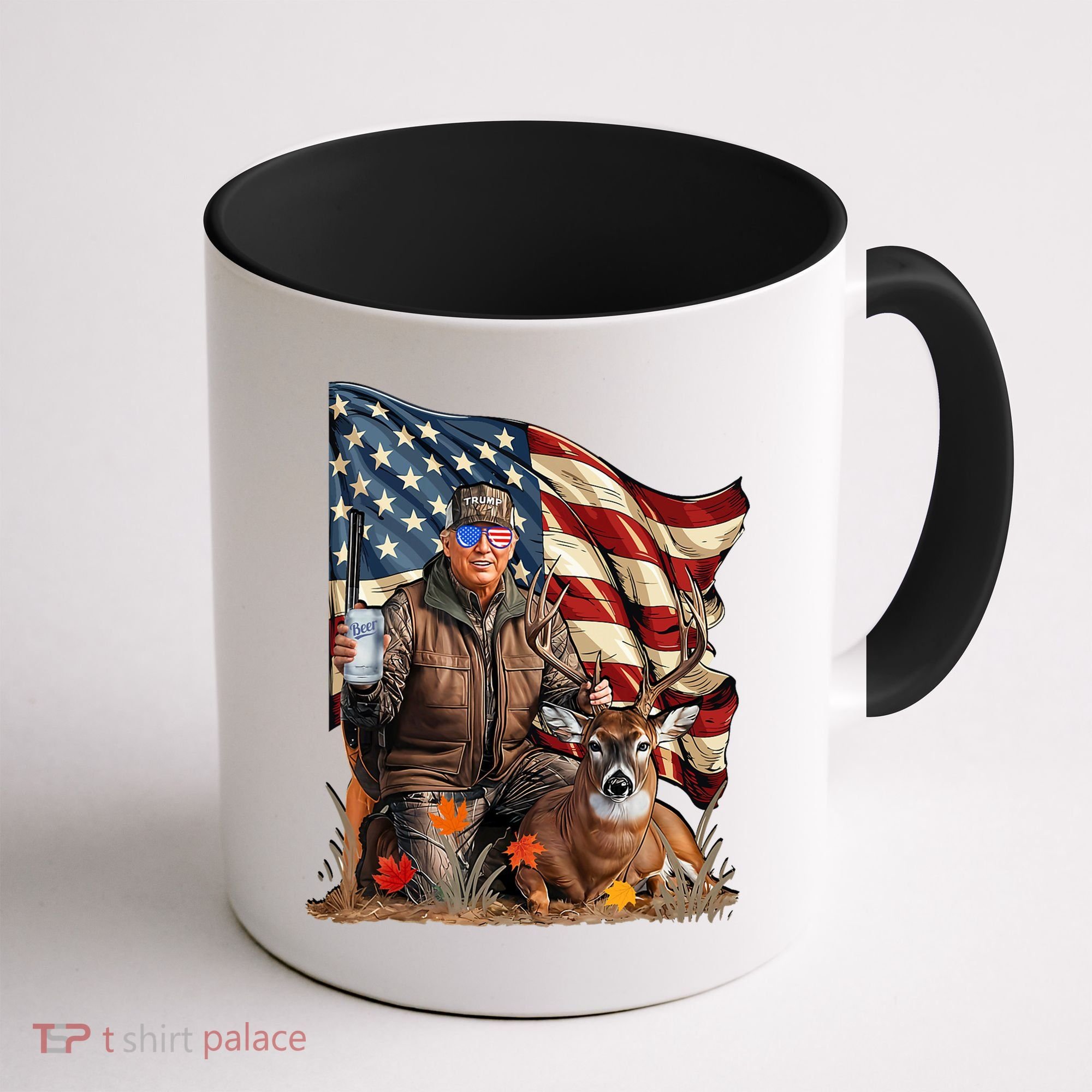 Donald Trump Maga Deer Hunting Parotic American Flag Coffee Mug