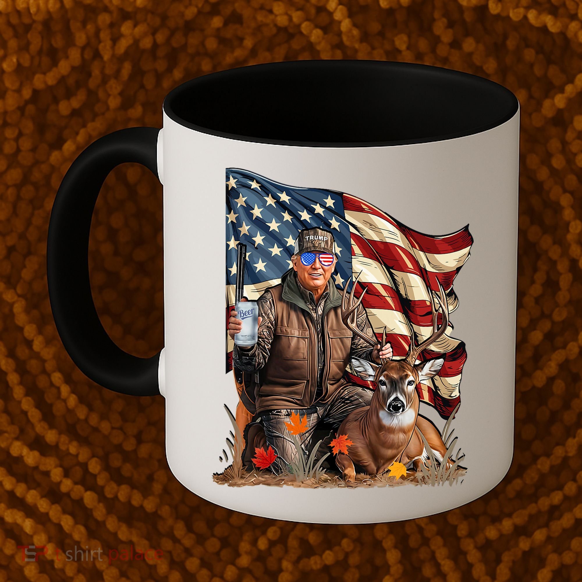 Donald Trump Maga Deer Hunting Parotic American Flag Coffee Mug