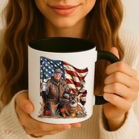 Donald Trump Maga Deer Hunting Parotic American Flag Coffee Mug thumb 3