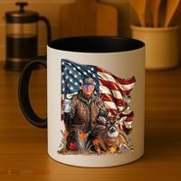 Donald Trump Maga Deer Hunting Parotic American Flag Coffee Mug thumb 4