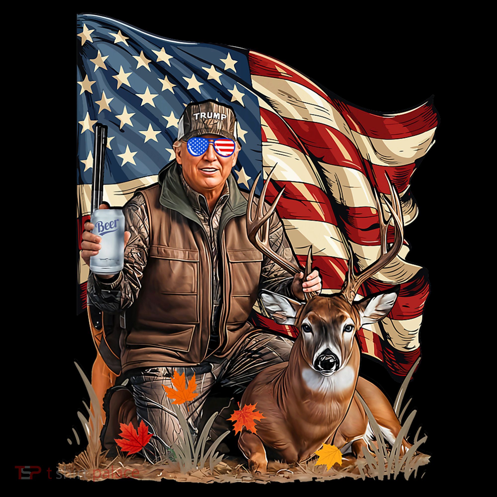 Donald Trump Maga Deer Hunting Parotic American Flag Coffee Mug