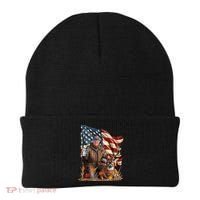 Donald Trump Maga Deer Hunting Parotic American Flag Beanie thumb 0