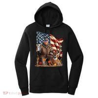 Donald Trump Maga Deer Hunting Parotic American Flag Women's Hoodie thumb 0