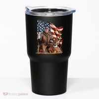 Donald Trump Maga Deer Hunting Parotic American Flag Tumbler thumb 0