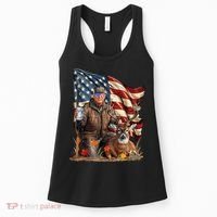 Donald Trump Maga Deer Hunting Parotic American Flag Women's Tank Top thumb 0