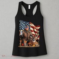 Donald Trump Maga Deer Hunting Parotic American Flag Women's Tank Top thumb 3
