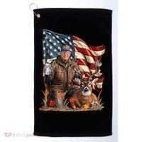 Donald Trump Maga Deer Hunting Parotic American Flag Golf Towel thumb 0