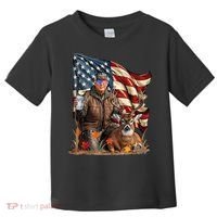 Donald Trump Maga Deer Hunting Parotic American Flag Toddler T-Shirt thumb 0