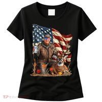 Donald Trump Maga Deer Hunting Parotic American Flag Women's T-Shirt thumb 0