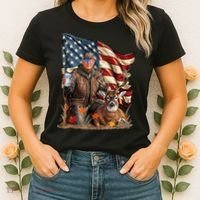 Donald Trump Maga Deer Hunting Parotic American Flag Women's T-Shirt thumb 2