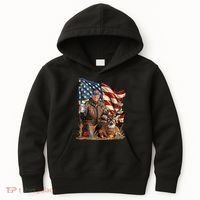 Donald Trump Maga Deer Hunting Parotic American Flag Kids Hoodie thumb 0