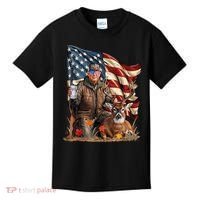 Donald Trump Maga Deer Hunting Parotic American Flag Kids T-Shirt thumb 0