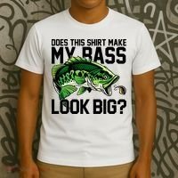 Does This Make My Bass Look Big Funny Fishing T-Shirt thumb 3