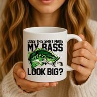 Does This Make My Bass Look Big Funny Fishing Coffee Mug thumb 3