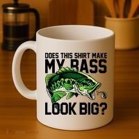 Does This Make My Bass Look Big Funny Fishing Coffee Mug thumb 4