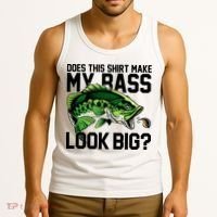 Does This Make My Bass Look Big Funny Fishing Tank Top thumb 3