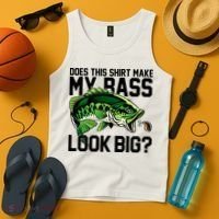 Does This Make My Bass Look Big Funny Fishing Tank Top thumb 4
