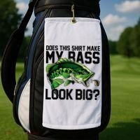 Does This Make My Bass Look Big Funny Fishing Golf Towel thumb 2