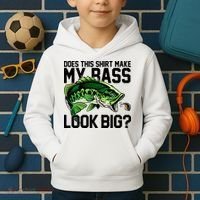 Does This Make My Bass Look Big Funny Fishing Kids Hoodie thumb 2