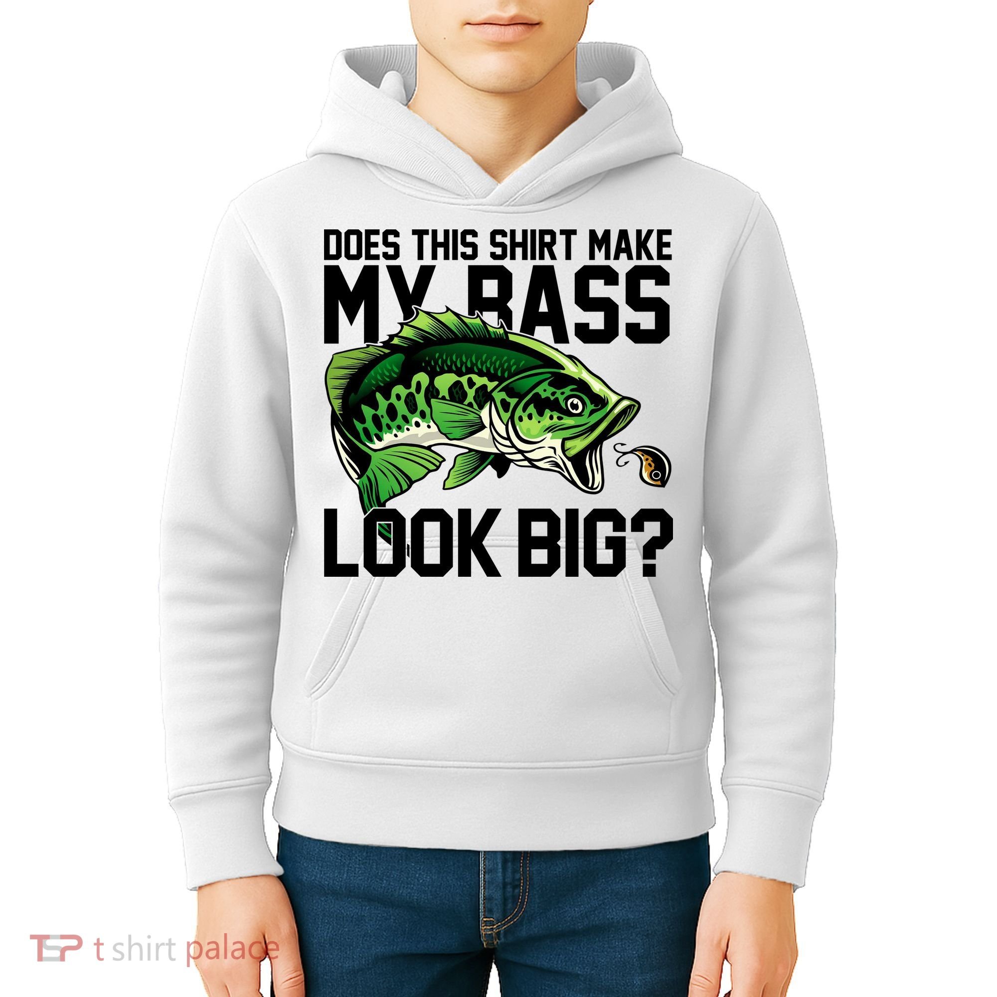 Does This Make My Bass Look Big Funny Fishing Kids Hoodie