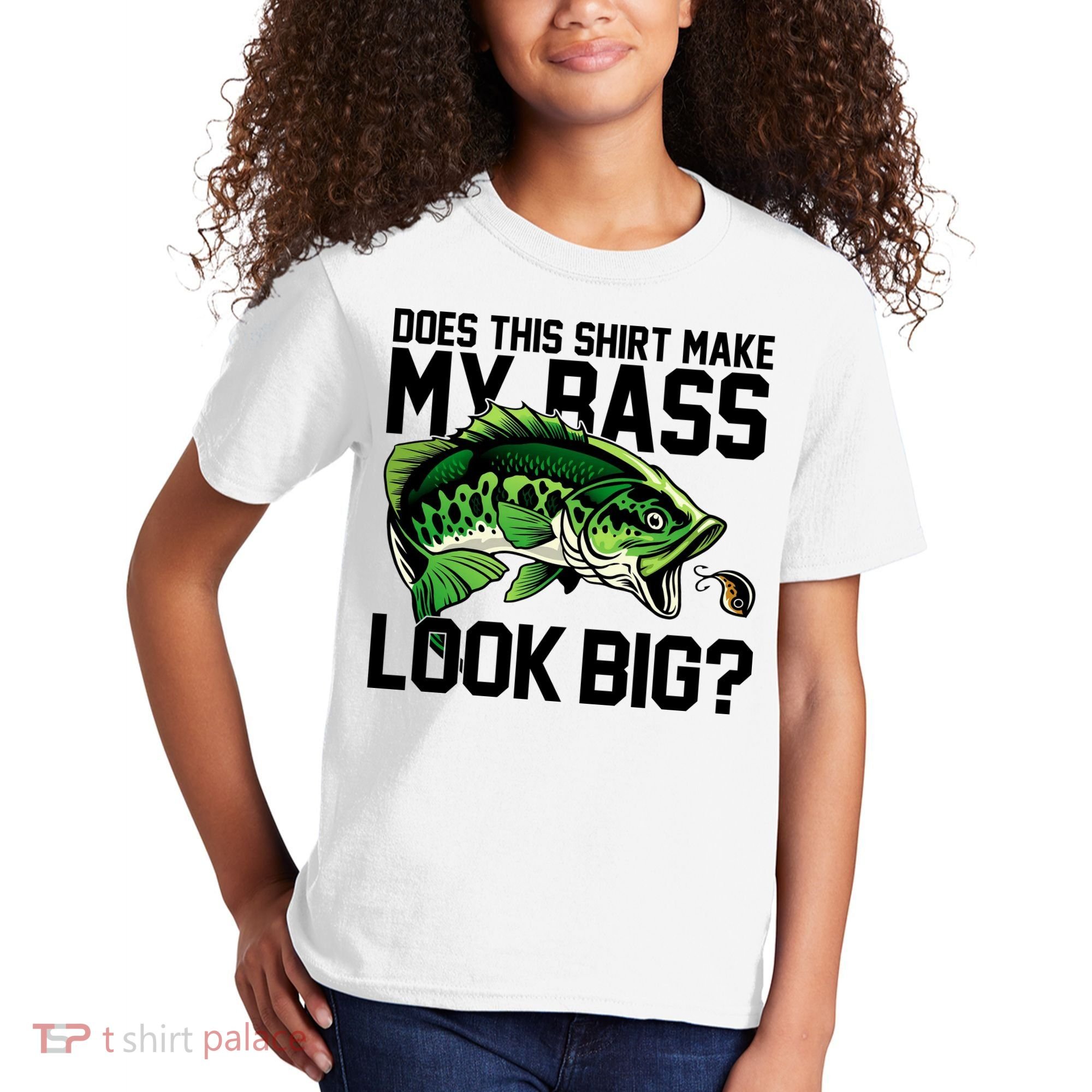 Does This Make My Bass Look Big Funny Fishing Kids T-Shirt