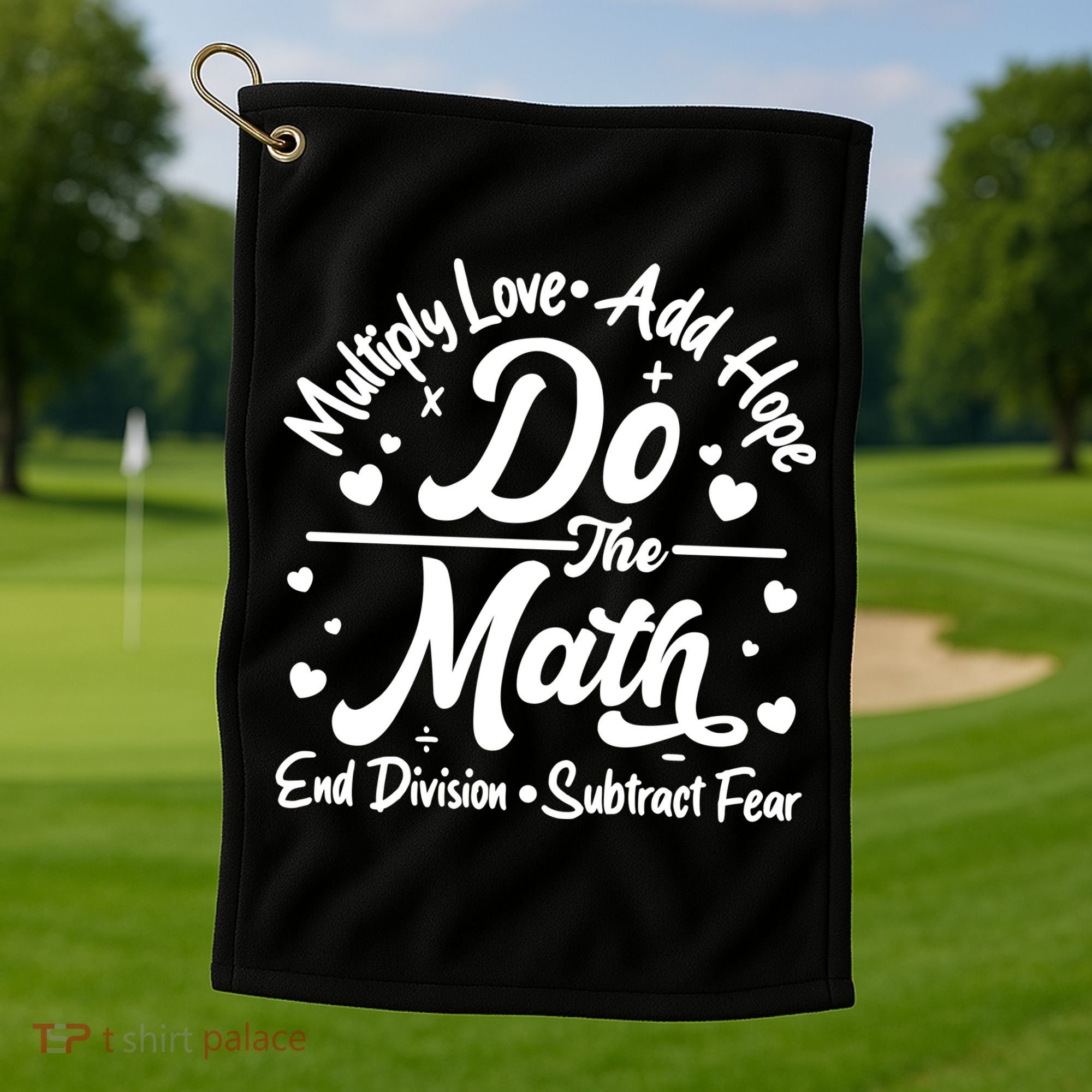 Do The Math Multiply Love Add Hope End Division Subtract Fear Golf Towel