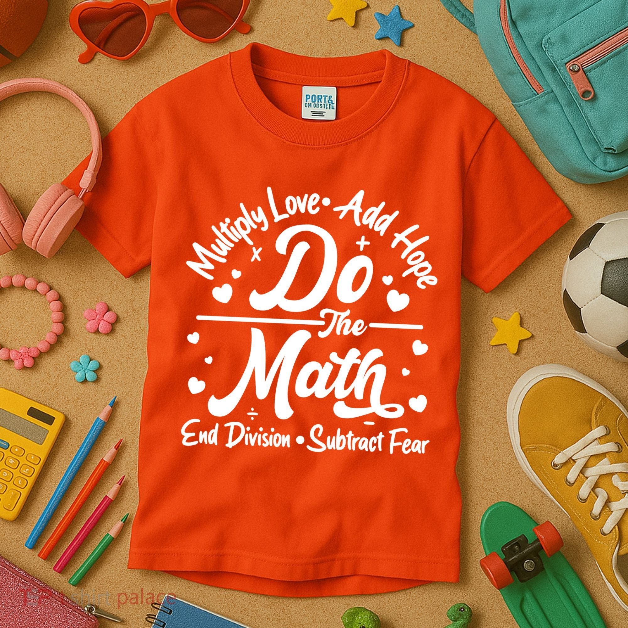 Do The Math Multiply Love Add Hope End Division Subtract Fear Kids T-Shirt