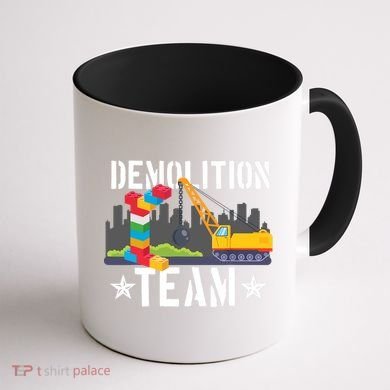 Demolition Team Master Builder Building Blocks Bricklayer Coffee Mug back