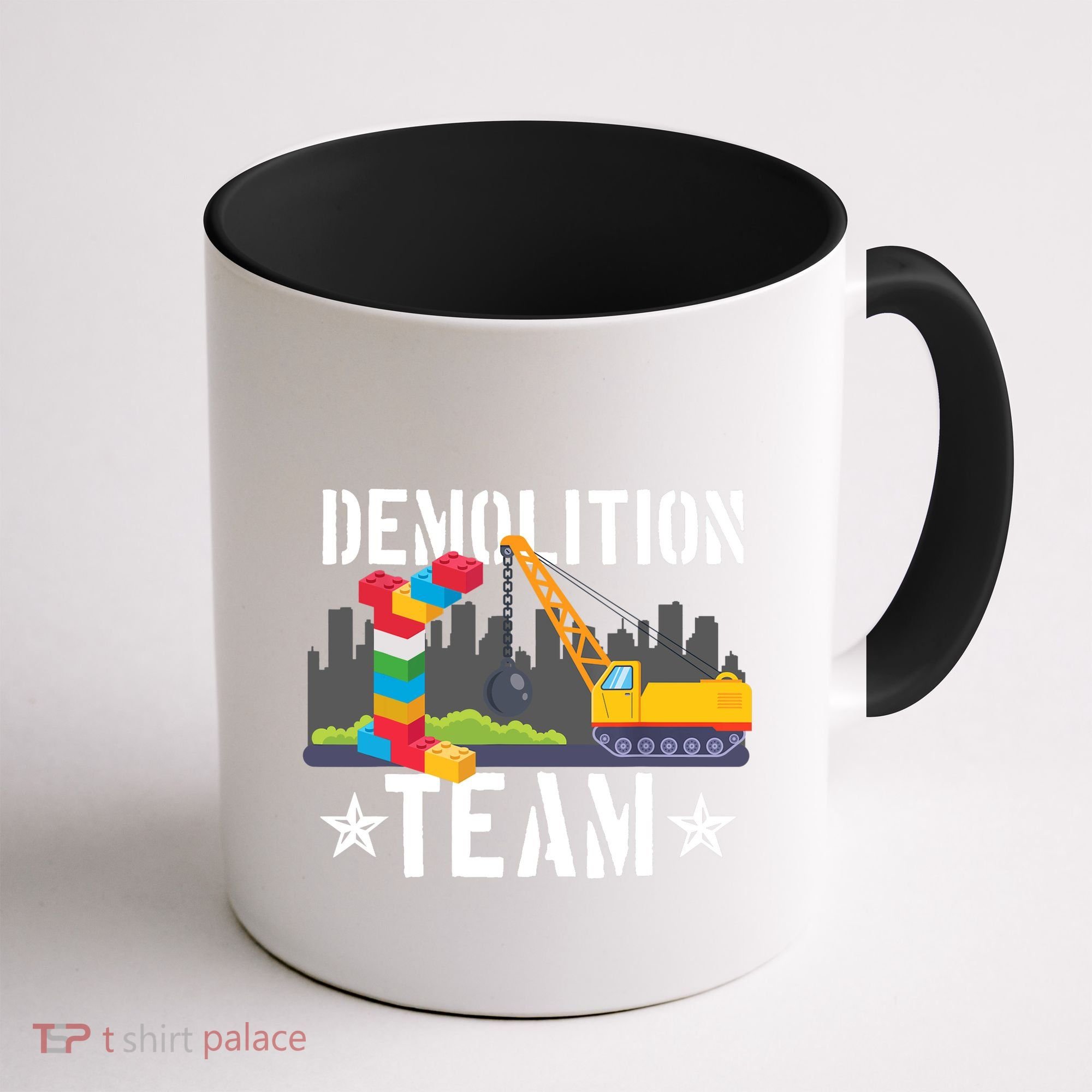 Demolition Team Master Builder Building Blocks Bricklayer Coffee Mug