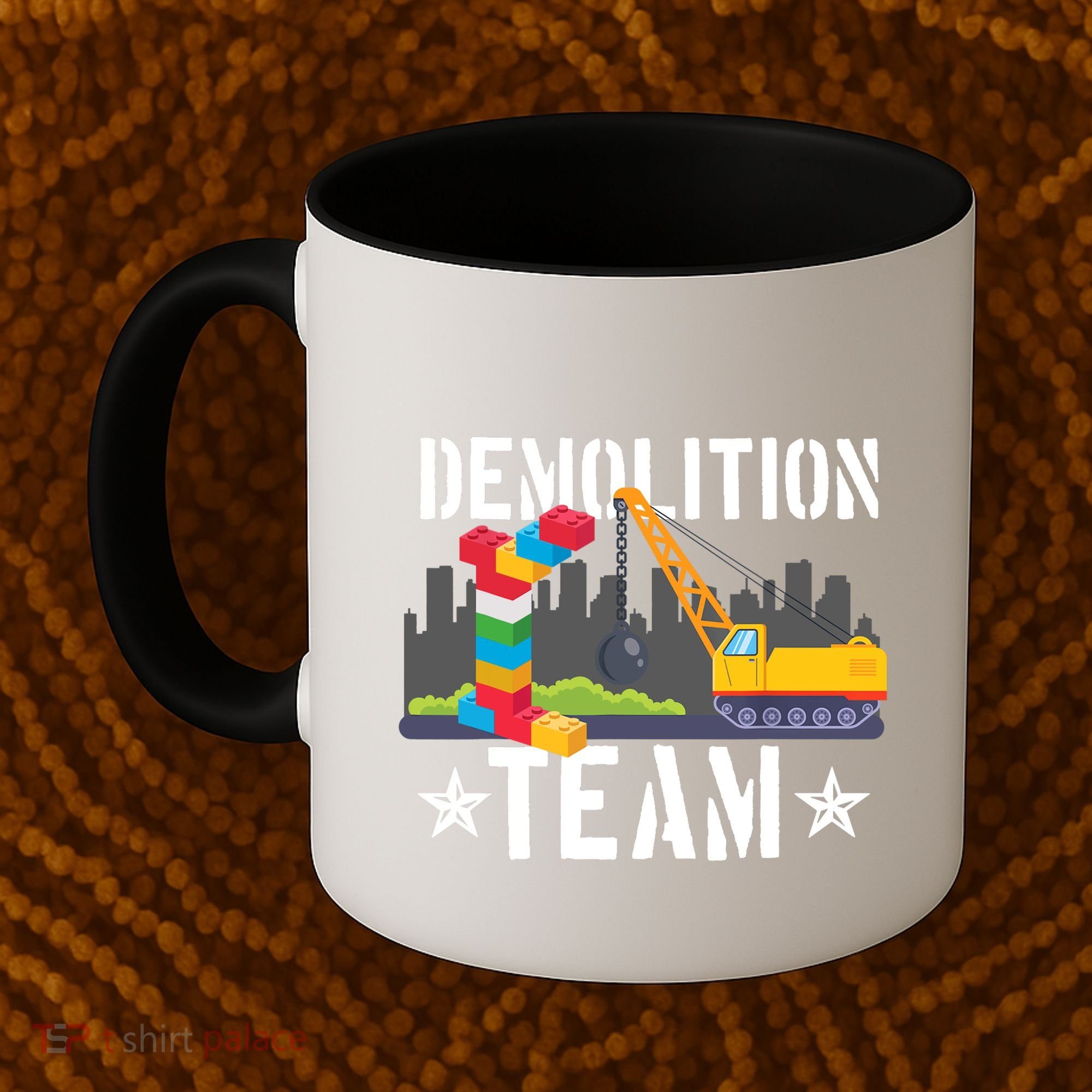 Demolition Team Master Builder Building Blocks Bricklayer Coffee Mug