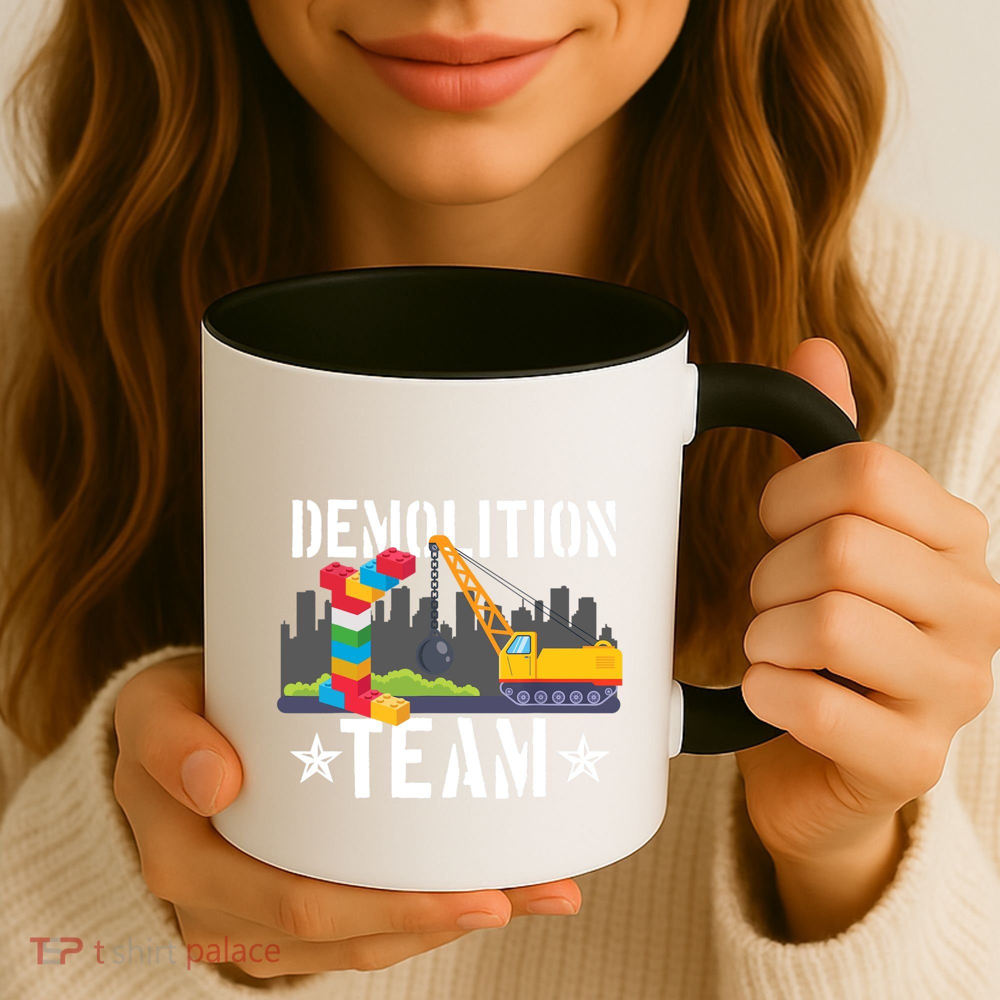 Demolition Team Master Builder Building Blocks Bricklayer Coffee Mug