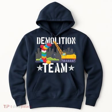 Demolition Team Master Builder Building Blocks Bricklayer Hoodie