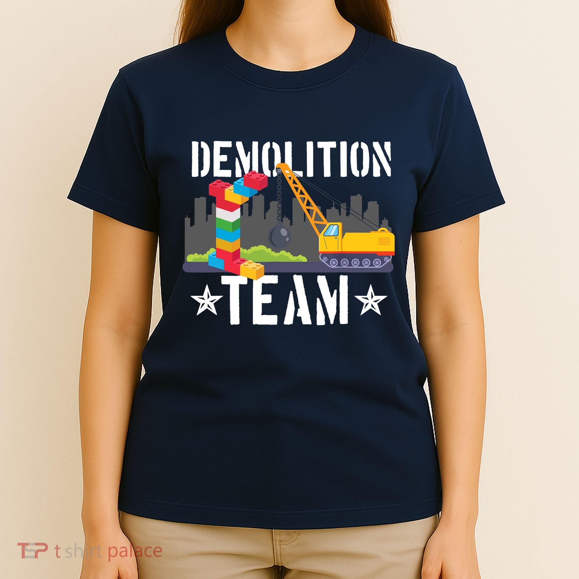 Demolition Team Master Builder Building Blocks Bricklayer T-Shirt