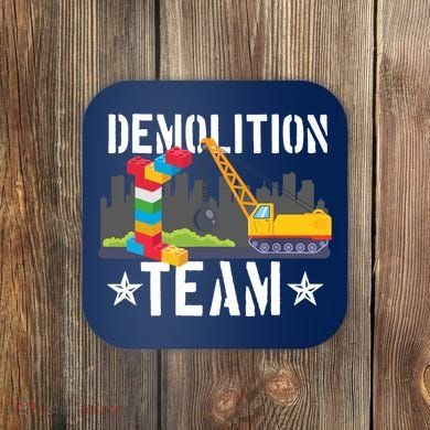 Demolition Team Master Builder Building Blocks Bricklayer Coaster
