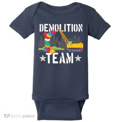 Demolition Team Master Builder Building Blocks Bricklayer Baby Bodysuit