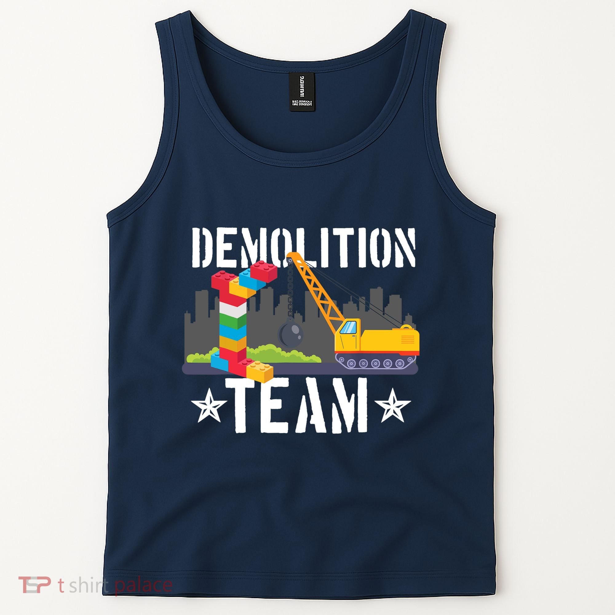 Demolition Team Master Builder Building Blocks Bricklayer Tank Top
