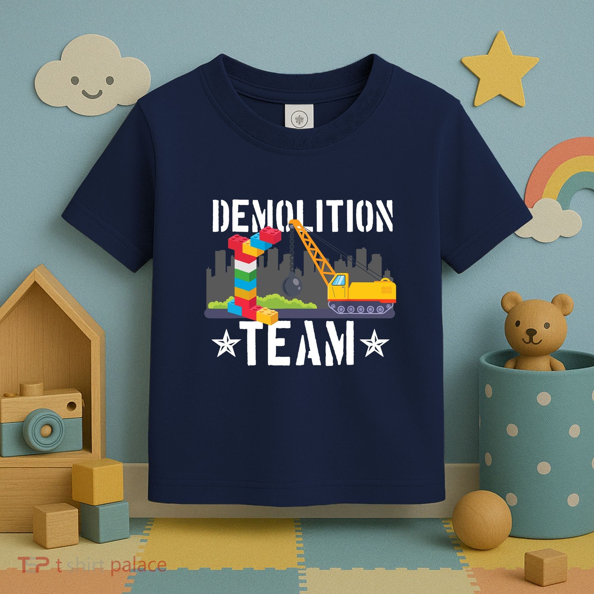 Demolition Team Master Builder Building Blocks Bricklayer Toddler T-Shirt