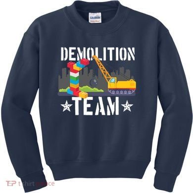 Demolition Team Master Builder Building Blocks Bricklayer Kids Sweatshirt