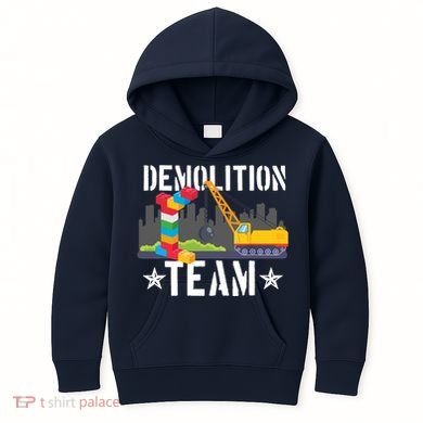 Demolition Team Master Builder Building Blocks Bricklayer Kids Hoodie