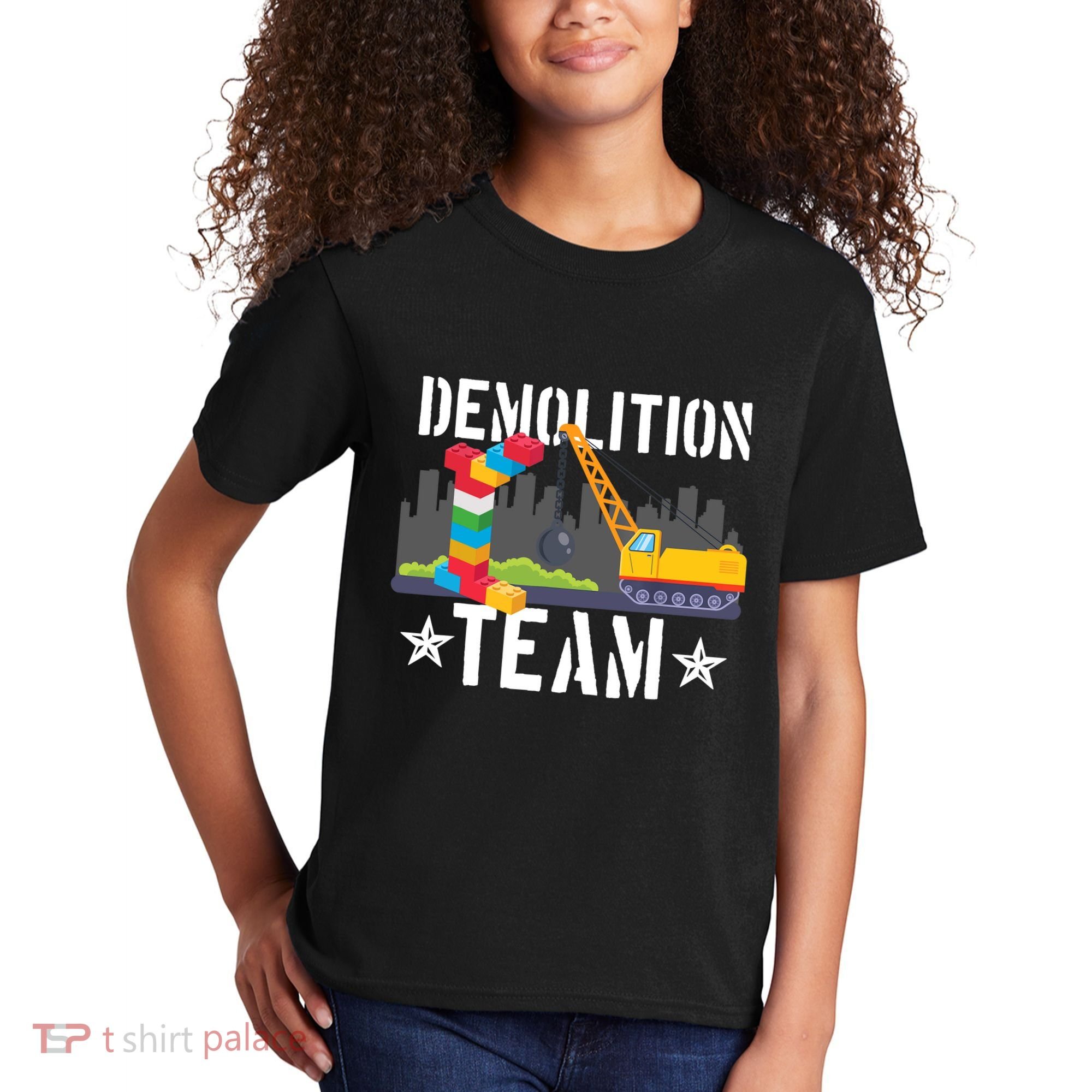 Demolition Team Master Builder Building Blocks Bricklayer Kids T-Shirt