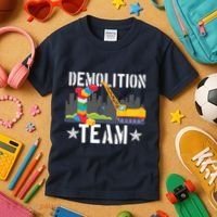 Demolition Team Master Builder Building Blocks Bricklayer Kids T-Shirt thumb 3